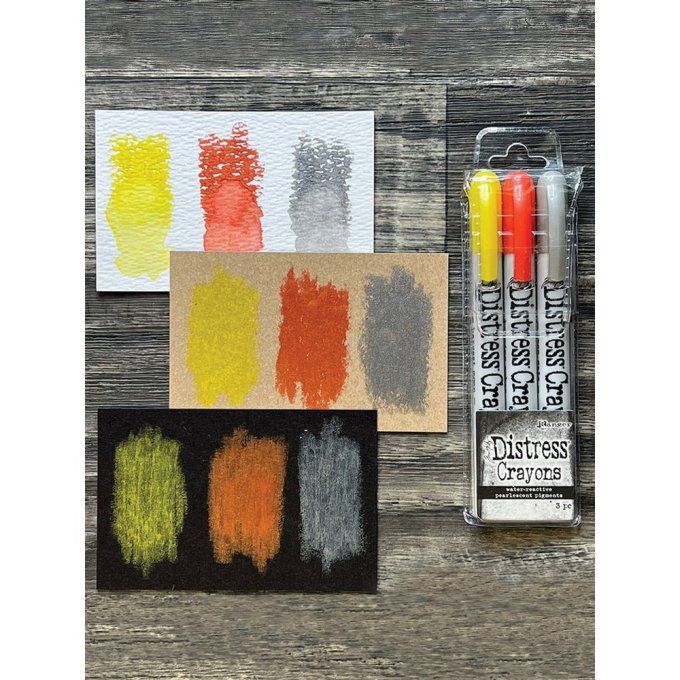 Crayons distress, Ranger, set de 3 crayons, perlescent - Halloween set 3