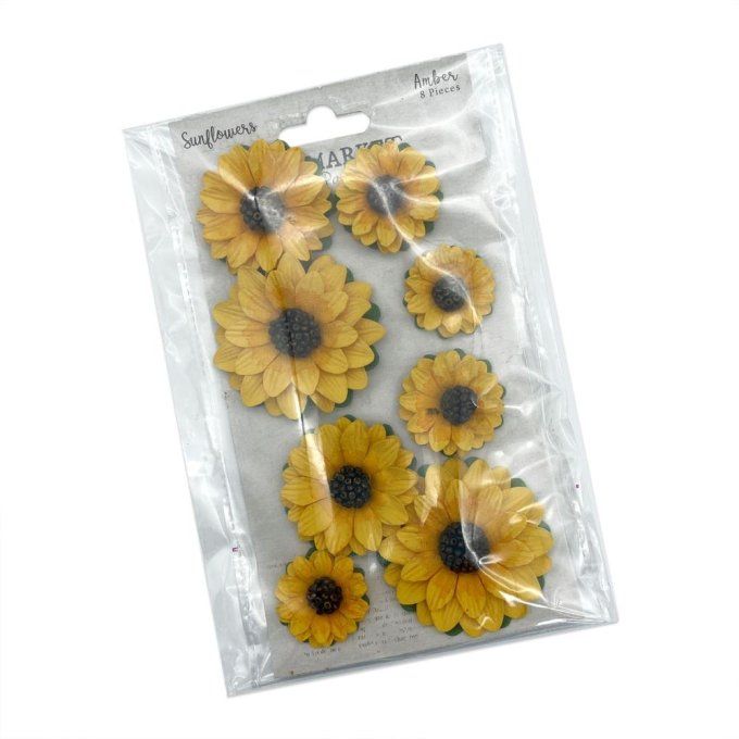 Fleurs en papier, 49th Market - 8 pièces - Sunflower