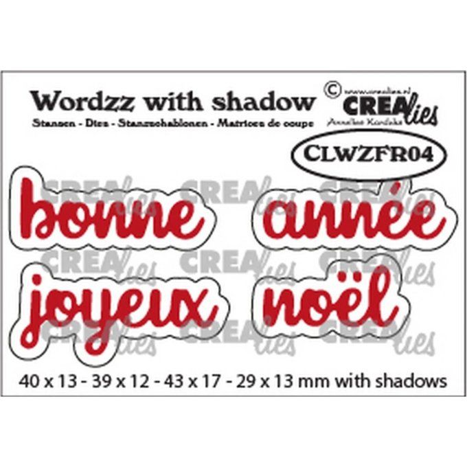 Die/matrice de découpe, Bonne année / Joyeux noël - avec contours 
