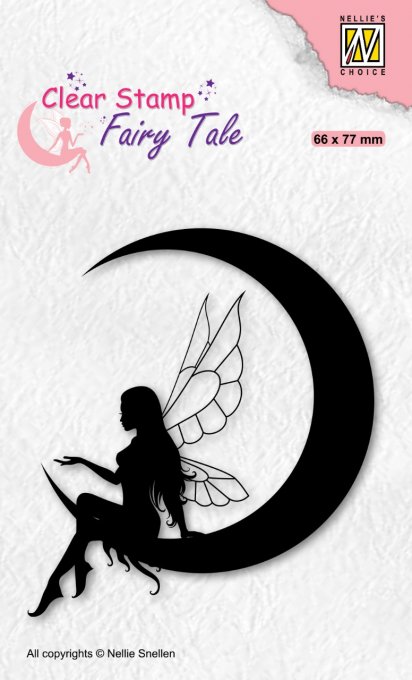 Tampon clear, Nellie's choice, Elfe on the moon - dim. : 66x77mm