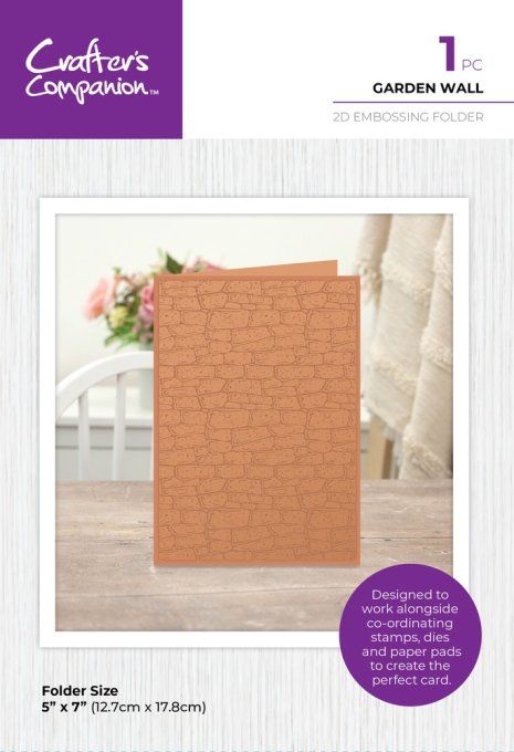 Classeur d'embossage, Crafter's companion - Garden wall - dimension 12.7x17.8cm