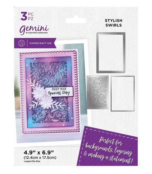 3 Dies/matrices de découpe,  Gemini - Stylish swirls