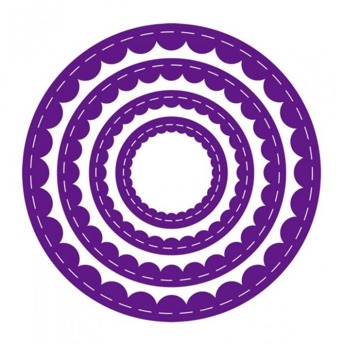 8 Dies/matrices de découpe, Cercles festonnés effet fausses coutures - Gemini by crafter's