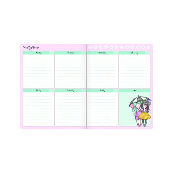 Gorjuss, Daily planner non daté, purrrrrfect love, dimension : 11.5x14.5cm