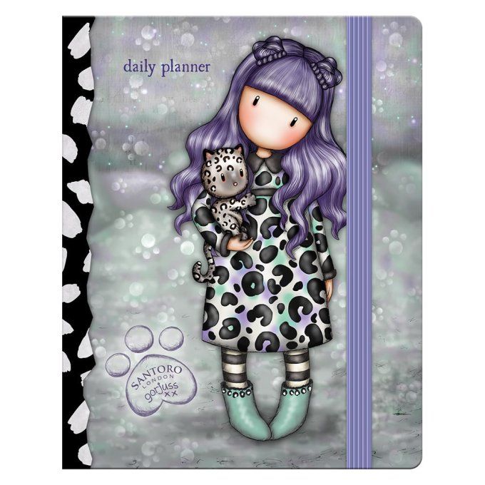 Gorjuss, Daily planner non daté, Smitten kitten, dimension : 11.5x14.5cm