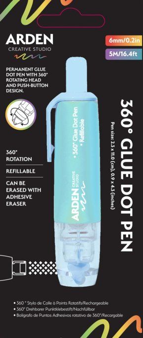 Arden Creative Studio - 360° Glue Dot Pen, rechargeable - 6mmx5m