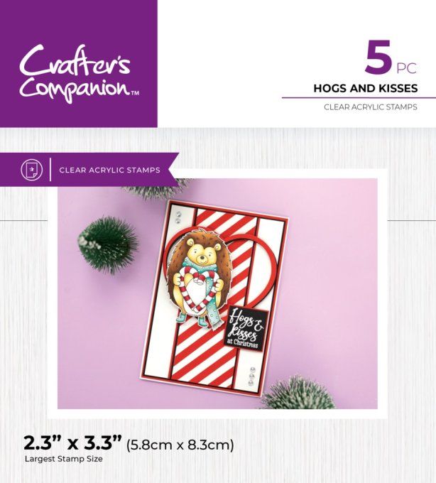 Planche de 5 tampons clears, Crafter's companion, hog and kisses