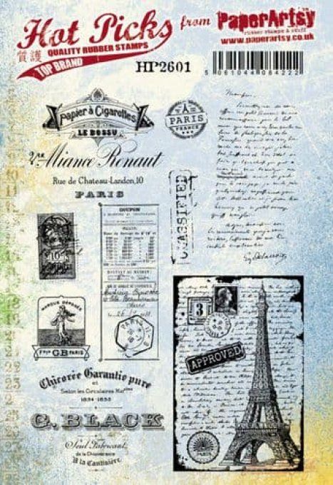 9 tampons caoutchouc, PaperArtsy