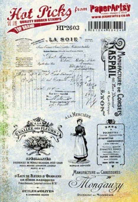 6 tampons caoutchouc, PaperArtsy