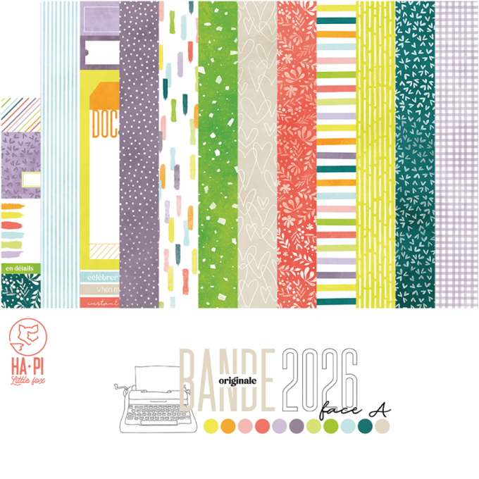 Bande originale 2026 - HA Pi Little Fox - 9 feuilles 30.5x30.5cm - motif recto/verso