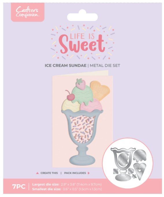 7 Dies, Crafter's companion - Life is sweet, ice cream sundae
