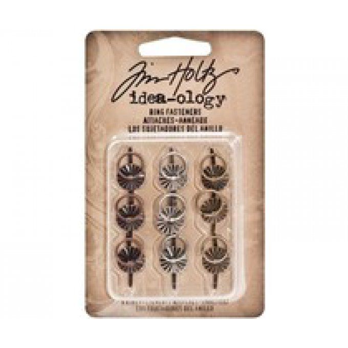 Attaches anneaux - Tim Holtz - 9 pièces