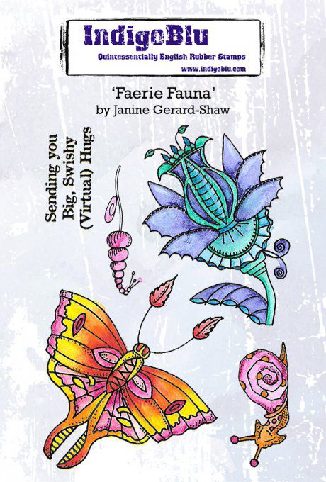 5 Tampons caoutchouc, Faerie fauna, IndigoBlu
