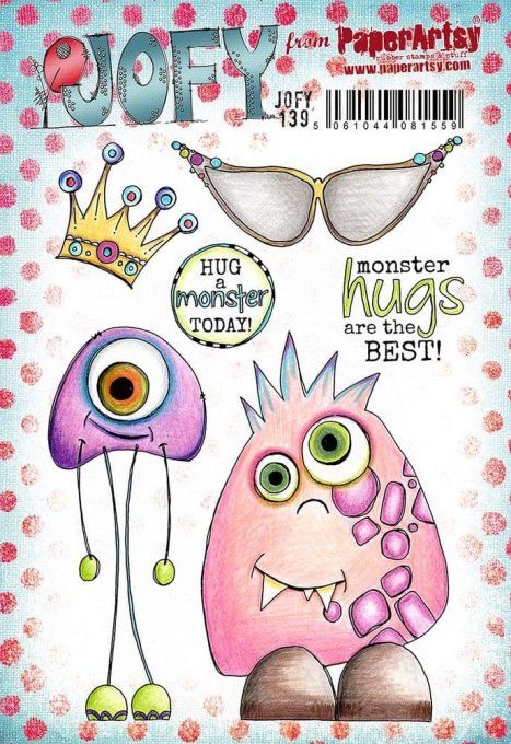 6 tampons caoutchouc, collection Jofy (139), PaperArtsy - Format de la planche A5
