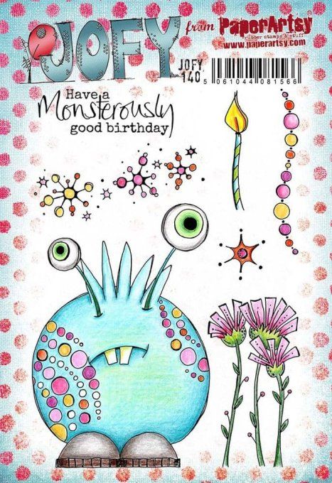 7 tampons caoutchouc, collection Jofy (140), PaperArtsy - Format de la planche A5