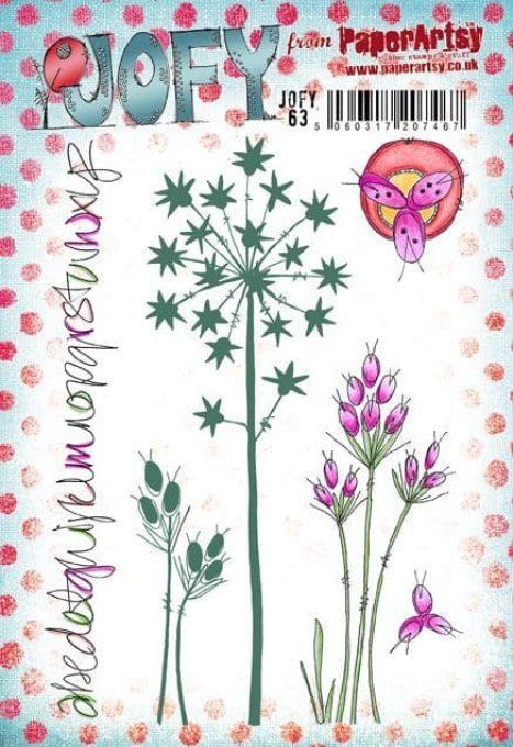6 tampons caoutchouc, collection Jofy (63), PaperArtsy - Format de la planche A5