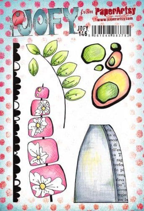 6 tampons caoutchouc, collection Jofy, PaperArtsy 