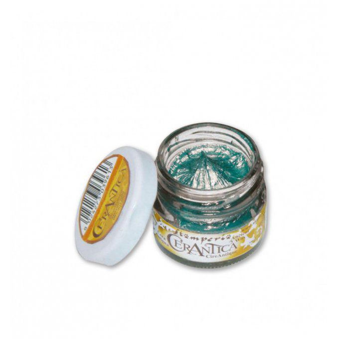 Patine/cire, couleur turquoise métallique, Cerantica Stamperia