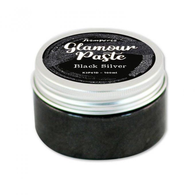 Glamour paste, Stamperia - Black silver - paillettes fines