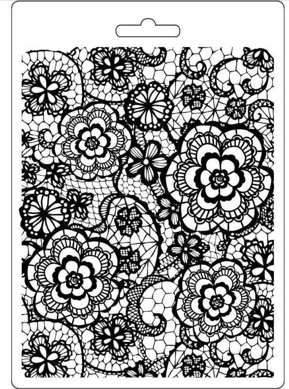 Moule thermoformé, Flowered Texture Stampéria - format A5 