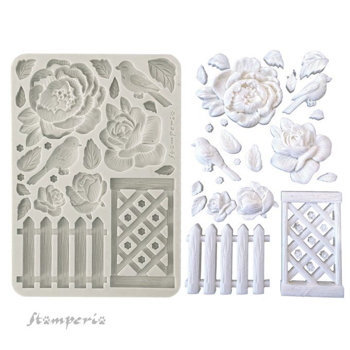 Moule en silicone, House of roses,  Stampéria - format A5  - 14.5x21cm