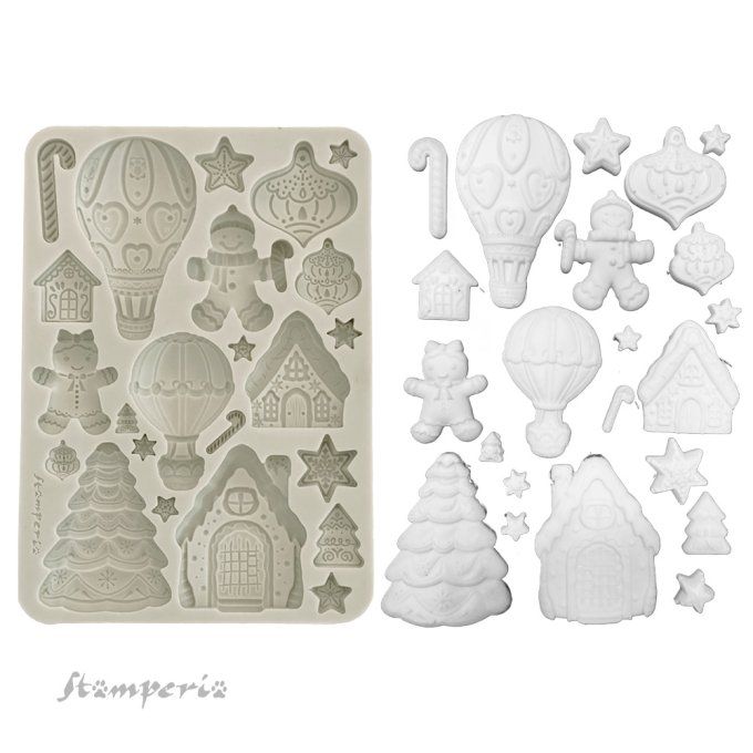 Moule en silicone, Candy christmas,  Stampéria - format A5  - 14.5x21cm