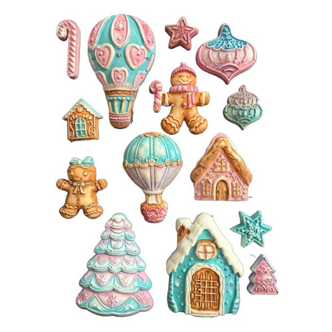 Moule en silicone, Candy christmas,  Stampéria - format A5  - 14.5x21cm