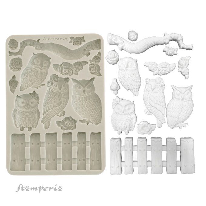 Moule en silicone, The Owl's house,  Stampéria - format A5  - 14.5x21cm