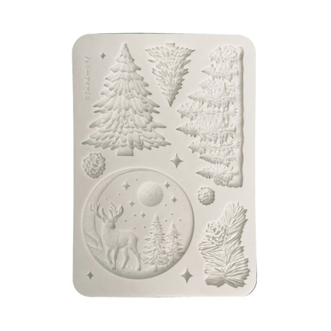 Moule en silicone, Christmas winter,  Stampéria - format A5  - 14.5x21cm 