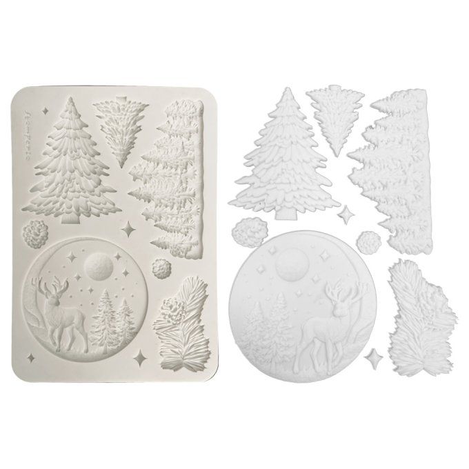 Moule en silicone, Christmas winter,  Stampéria - format A5  - 14.5x21cm 