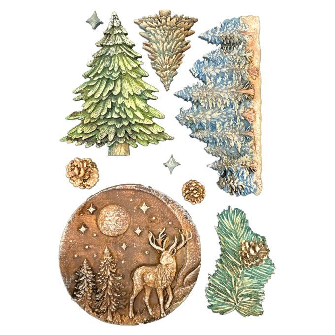 Moule en silicone, Christmas winter,  Stampéria - format A5  - 14.5x21cm 