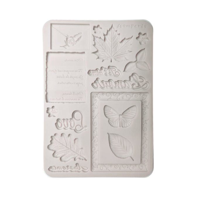 Moule en silicone, Flowers and Poems,  Stampéria - format A5  - 14.5x21cm