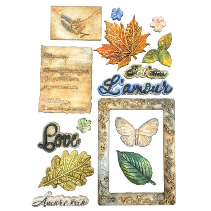Moule en silicone, Flowers and Poems,  Stampéria - format A5  - 14.5x21cm
