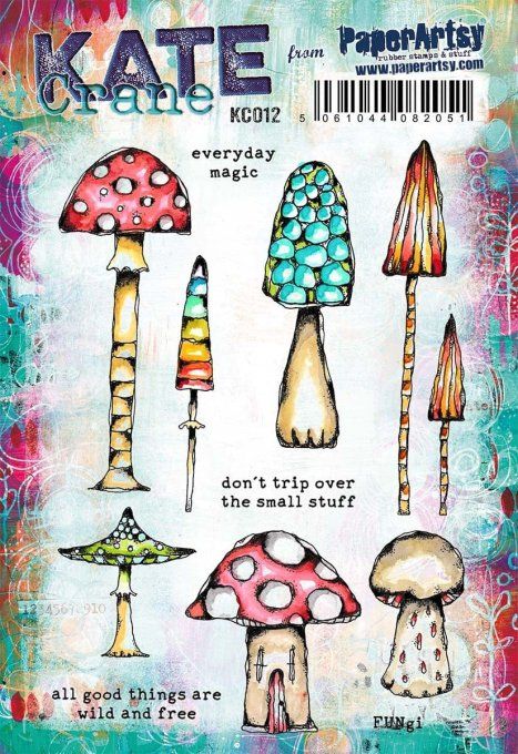 10 tampons caoutchouc, collection Kate Crane, PaperArtsy  - set 012