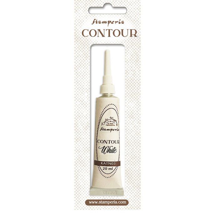 Stamperia - contour liner - white - 20ml 