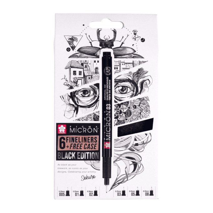 6 stylos pigma micron Sakura
