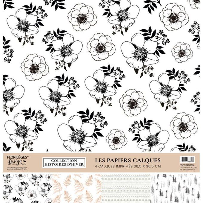 Florilèges Design, Collection Histoires d'hiver, 30x30cm - Kit calque, 4 feuilles