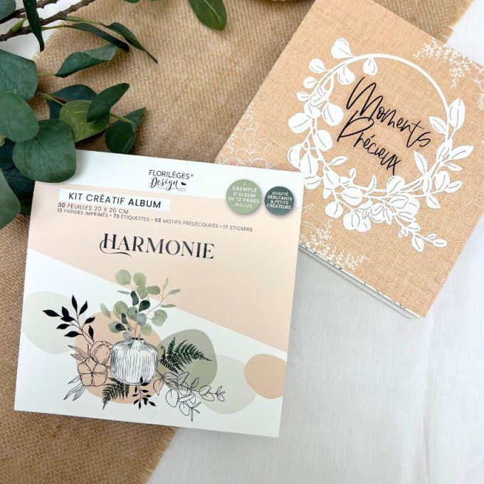 Florilèges Design, Kit créatif album Harmonie, dimension 20x20cm