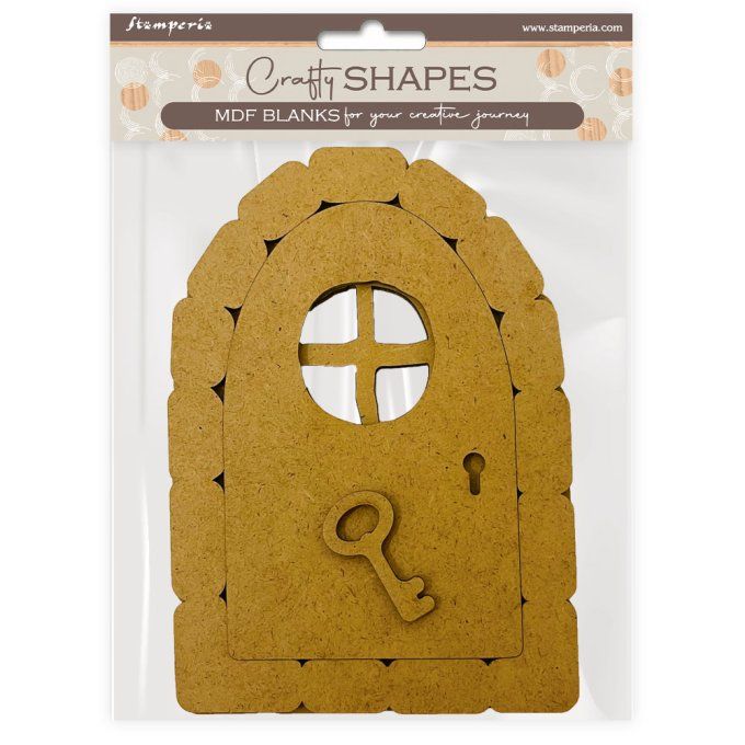 Support à customiser en MDF, Stampéria - Porte, dimension 12x16cm environ