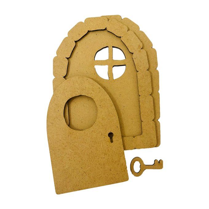 Support à customiser en MDF, Stampéria - Porte, dimension 12x16cm environ