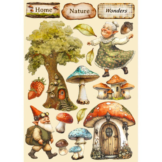 Planche de chipboards colorés, Hidden grove, Stampéria - Planche format A5