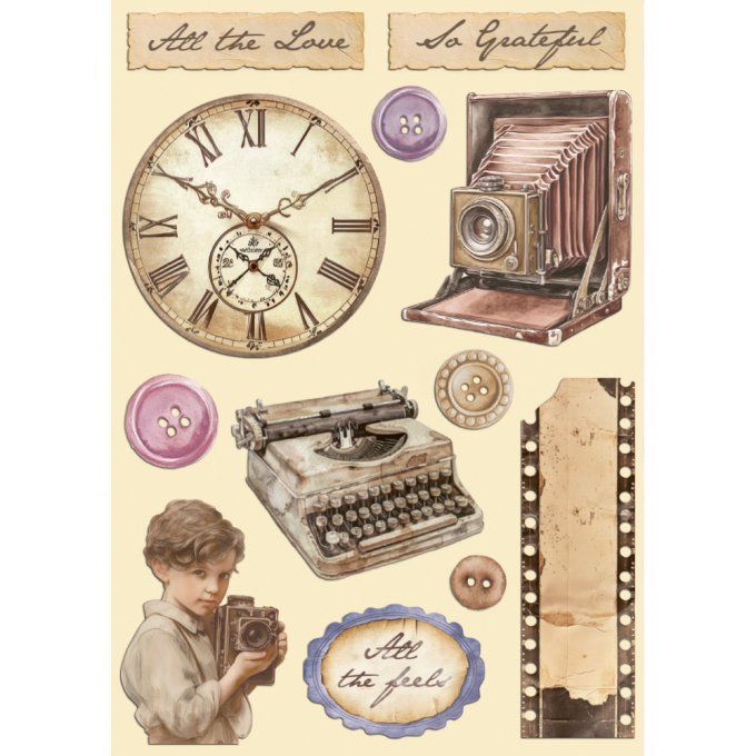 Planche de chipboards colorés, Quiet days, Stampéria - Planche format A5