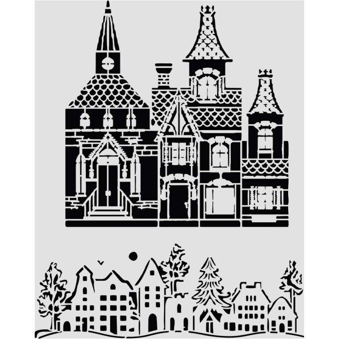 Pochoir semi-rigide, Christmas, Stamperia - 20x25cm,  épaisseur 0.25mm
