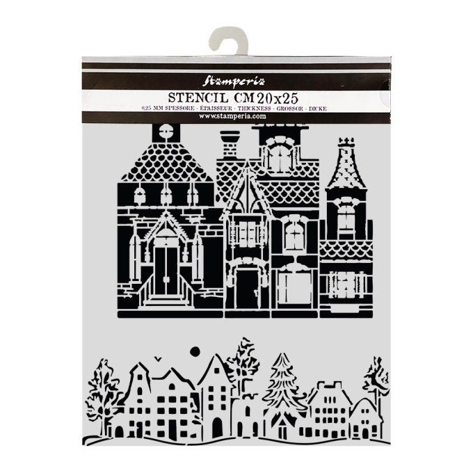 Pochoir semi-rigide, Christmas, Stamperia - 20x25cm,  épaisseur 0.25mm