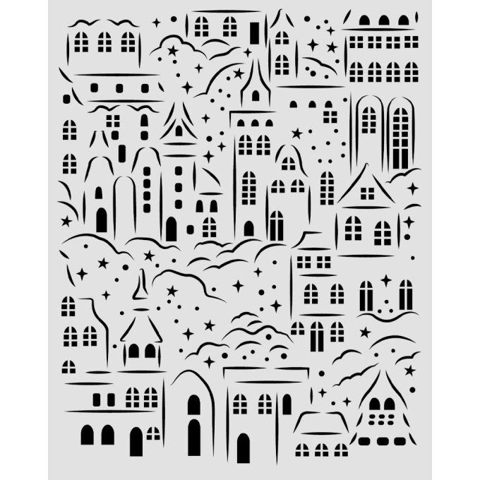 Pochoir semi-rigide, Christmas, Stamperia - 20x25cm,  épaisseur 0.25mm 