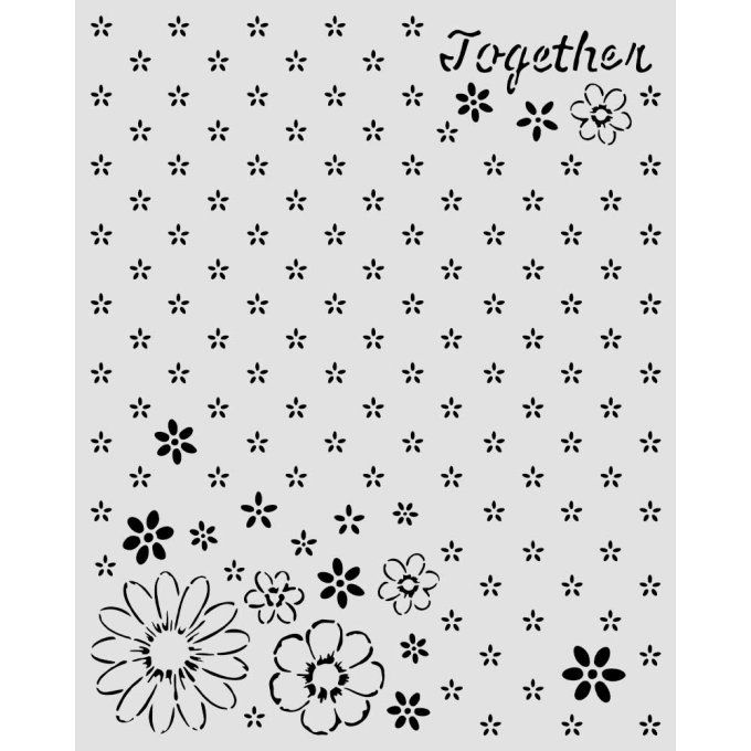Pochoir semi-rigide, Cozy family, Stamperia - 20x25cm,  épaisseur 0.25mm