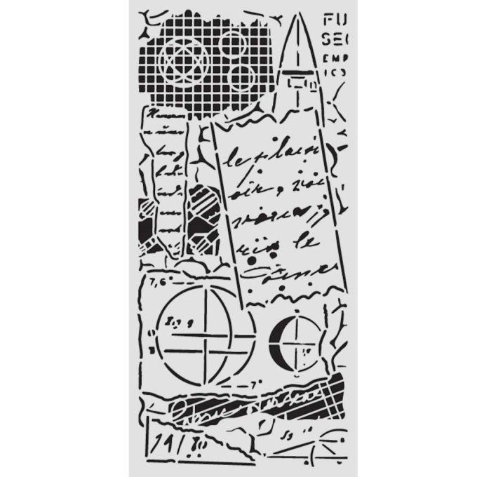 Pochoir, semi rigide, A new beginning, Stamperia - 12x25cm