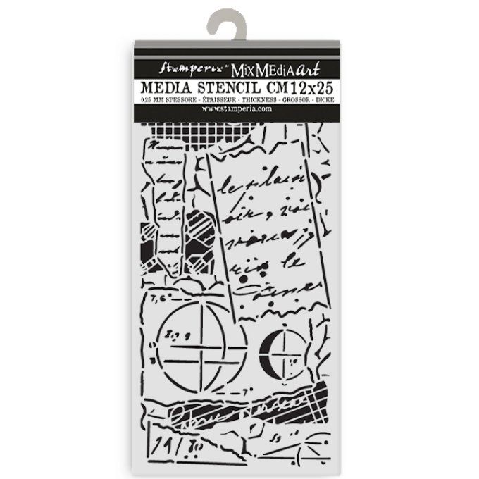 Pochoir, semi rigide, A new beginning, Stamperia - 12x25cm