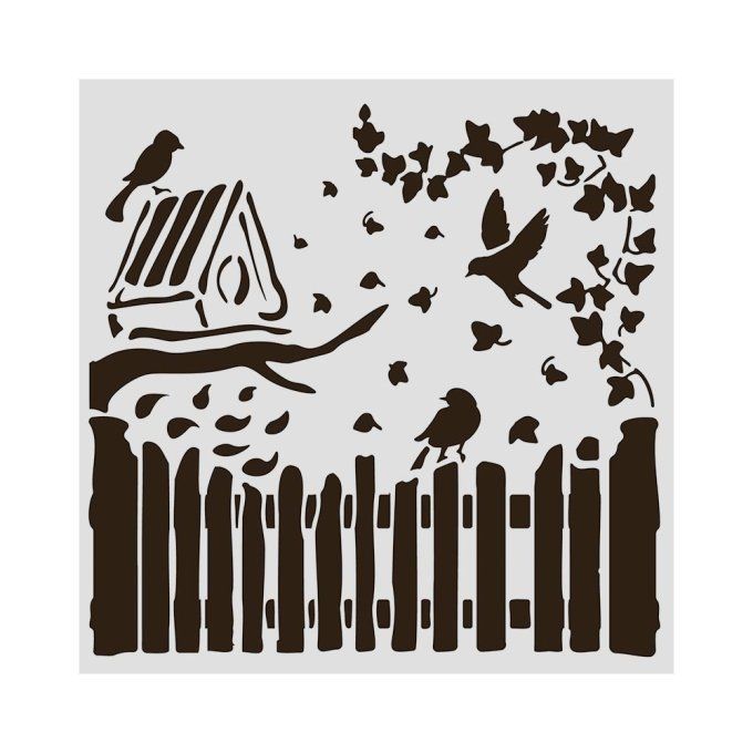 Pochoir semi-rigide, Stamperia - 18x18cm environ - House of roses