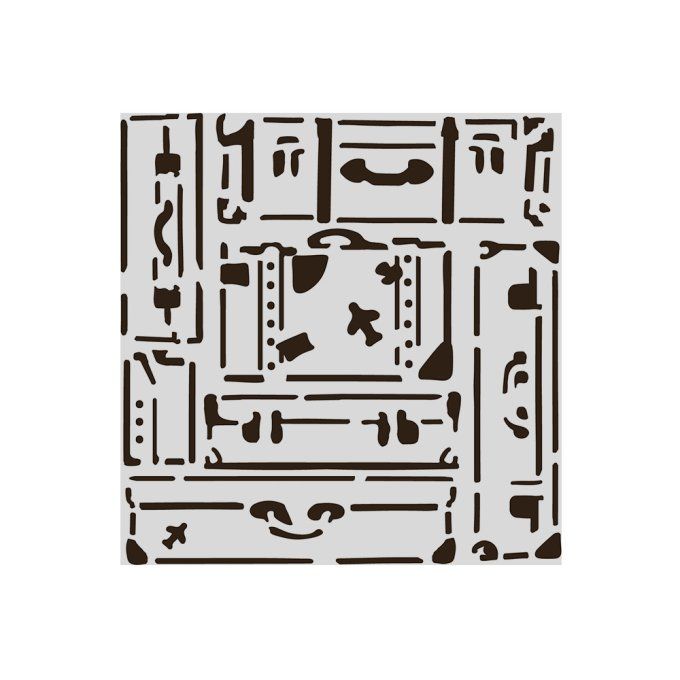 Pochoir, semi rigide, Art of travelling, Stamperia - 12x12cm